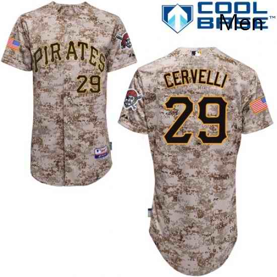 Mens Majestic Pittsburgh Pirates 29 Francisco Cervelli Replica Camo Alternate Cool Base MLB Jersey